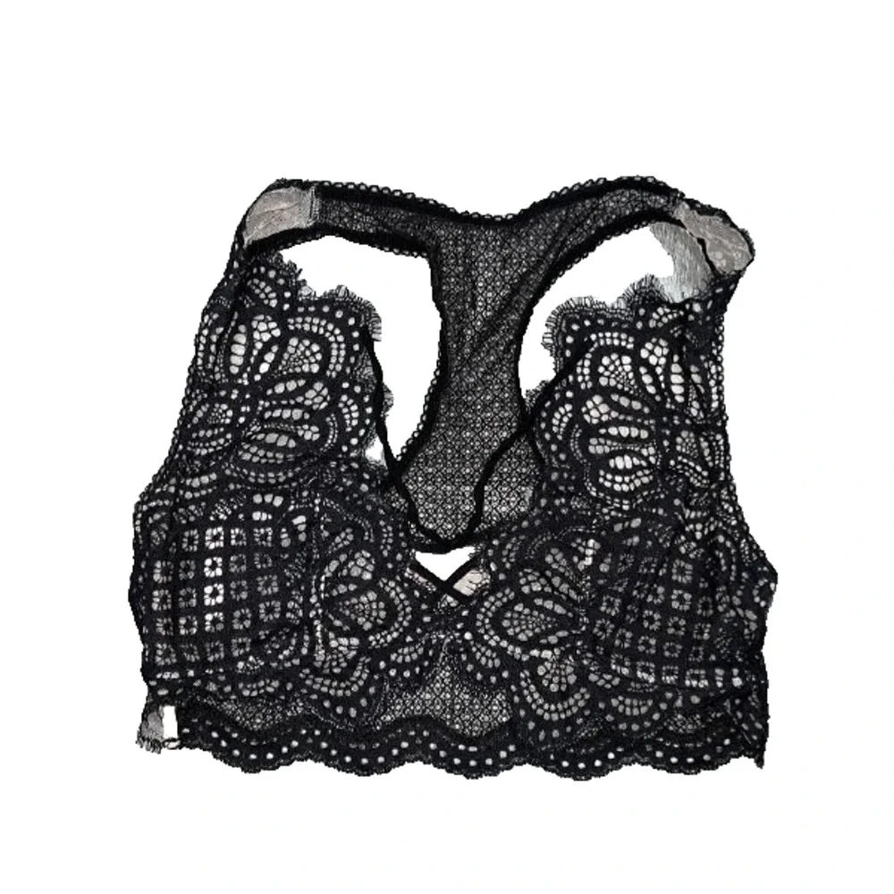 Victoria’s Secret Lace babydoll Y2K preppy bra Bralette Size Small Black A006412